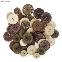 15-25mm 50/100pcs Retro Theme Wood Buttons Handwork Sewing Scrapbook Clothing Crafts Accessories Gift Card Handmade Decoration Haberdashery