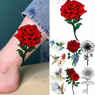 hot！【DT】┋♕  Colored Fashion Feet Temporary Tattoos Adult Hummingbird Fake Washable Tatoos Sticker
