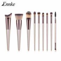 Ennke Champagne Gold ชุดแปรงแต่งหน้าขนาดใหญ่ไฟฉายรูปร่างแปรงแป้ง Double End Eyebrow Eye Lash Make Up Brushes