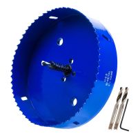 6 Inch 152 Mm Hole Saw Blade for Cornhole Boards/Corn Hole Drilling Cutter &amp; Hex Drill Bit Adapter (Blue)