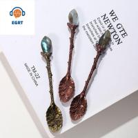 EGRT สำหรับไอศกรีม นอร์ดิก อเมทิสต์ธรรมชาติ เครื่องมือทำขนม บาร์ ช้อนกาแฟ อุปกรณ์ครัว เครื่องใช้บนโต๊ะอาหาร ช้อนชา