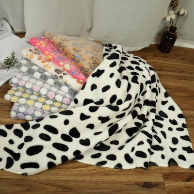 [pets baby] 100X80ซม. น่ารักอบอุ่นสัตว์เลี้ยงเตียงขนาดใหญ่ TowlPrint Cat DogFleece ผ้าห่มนุ่มฤดูหนาว Pet Supplies