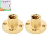 KATHRYNSON 2PCs ด้าย ACME น็อตสกรูตะกั่วทองเหลือง สกรูนำ Tr8x2 ระยะห่าง2มม. อุปกรณ์เสริมเครื่องพิมพ์สำหรับ3D เริ่มต้น1ครั้ง 3D เครื่องพิมพ์แกน Z