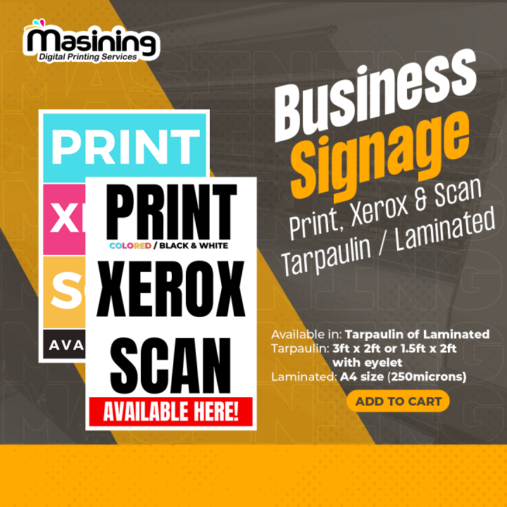 Print, Xerox, Scan Business Signage Laminate or Tarpaulin | Lazada PH