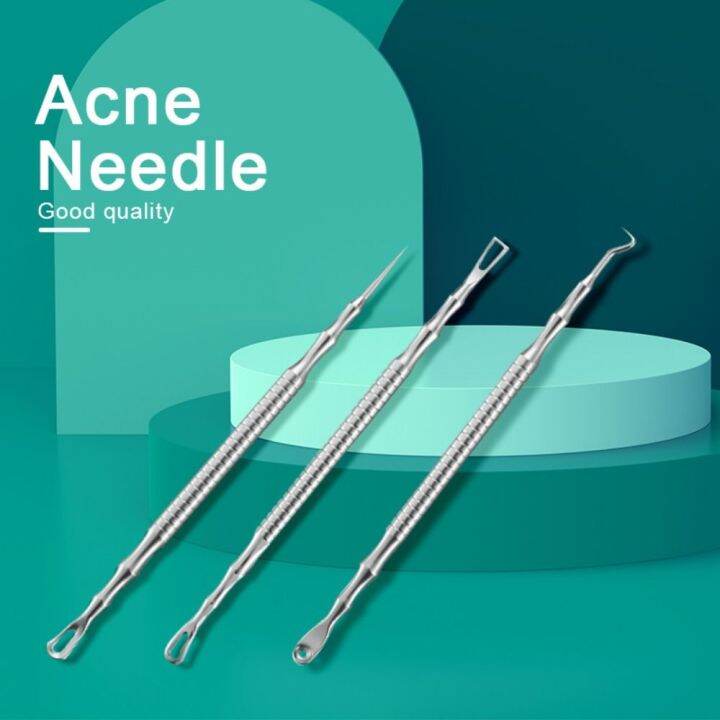 WENSH Double Head Stainless Steel Pimple Popper Tool Travel Whitehead Squeeze Extractor Facial