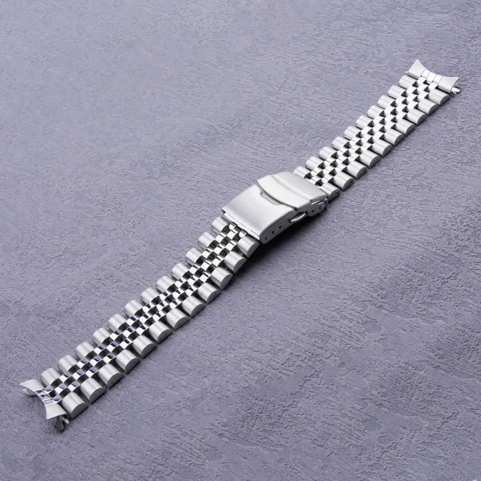 19Mm Watch Band Hollow Curved End Solid Screw Links Bracelet For