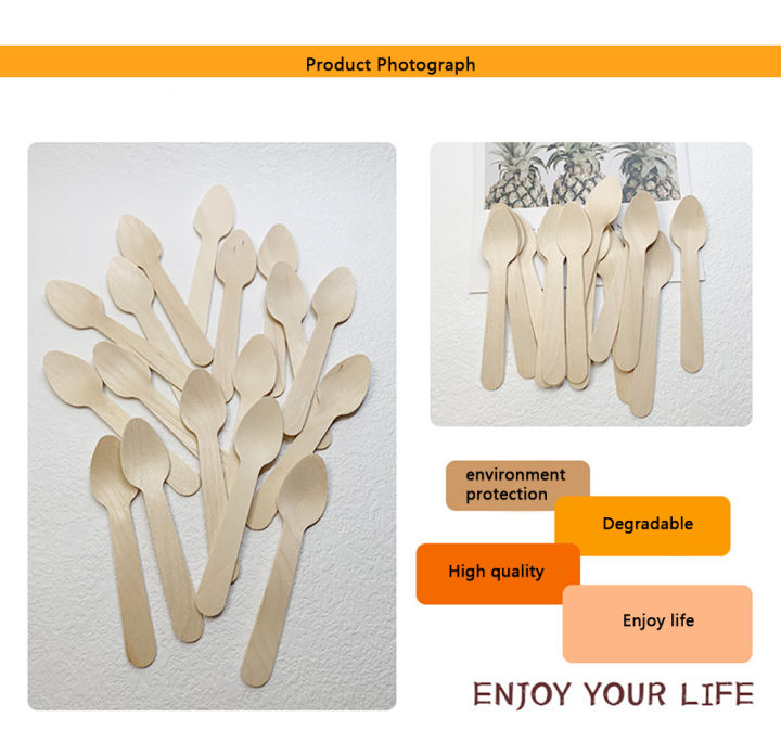 favormax-ช้อนไม้ไม้ใช้แล้วทิ้ง100ชิ้นช้อนไม้ไผ่แบบใช้แล้วทิ้งบรรจุภัณฑ์สำหรับจัดเลี้ยงเครื่องใช้ให้บริการอุปกรณ์ให้บริการ