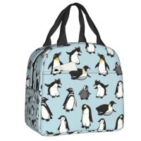 ◊ Cute Penguin Pattern Insulated Lunch Bags for Women Antarctica Animal Portable Cooler Thermal Bento Box Kids School Children