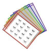 6Pcs Dry Erase Pockets Clear Reusable Sleeves Dry Erase Sheets Clear Folder Sleeves File Folder Teaching for Classroom