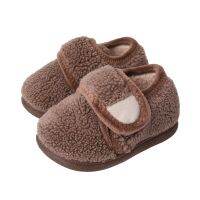 CUZULLAA baby Kids Girls Autumn Winter Soft Soft Coral Fleece Indoor Slippers Shoes Children Boys Cute Flat Slippers 13 18 Cm