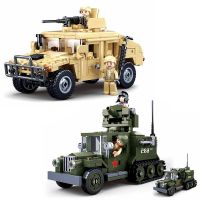 Sluban WW2 Military Hummer H2 Army Assault Vehicle Model Building Block Classics World War Weapons Car Brick Boy Friend Toy Gift