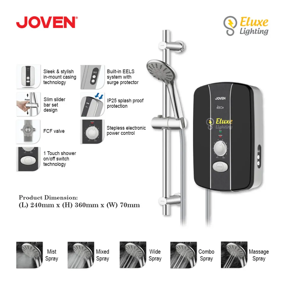 JOVEN i90E/i90E-RS/i90P/i90P-RS NON-PUMP/DC-PUMP INTSTANT WATER HEATER |  Lazada