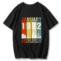 เสื้อยืด Janjunuary 1982สำหรับผู้ชายผู้หญิงเสื้อยืดผ้าฝ้ายฤดูร้อน