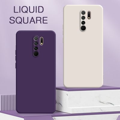 Square Liquid Silicone Case for Xiaomi Redmi 9 9A 9C 9i 9T 9AT AT Activ Power Prime Sport NFC India Redmi9 Soft Shockproof Cover
