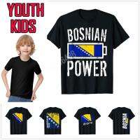 2023 new100 Cotton Youth Kids Bosnia &amp; Herzegovina Flag Bosnian Power Battery T-shirts For Children T Shirt Family Tops Boy Girl Tee