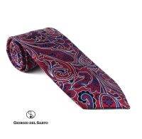 Giorgio Del Sarto Necktie Red 8.5 cm with Fabric Texture เนคไทสีแดงมีเท็กเจอร์