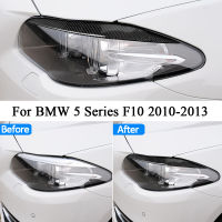 2Pcs ของแท้คาร์บอนไฟเบอร์ไฟหน้าคิ้วตาสำหรับ BMW 5 Series F10 2010-2013ไฟหน้าคิ้วรถอุปกรณ์เสริม