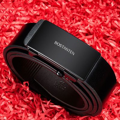 Staunton man leather belt 2021 new belt male tide joker automatic buckle belts of middle-aged and young child