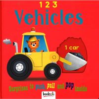 Your best friend &amp;gt;&amp;gt;&amp;gt; 123 Vehicles หนังสือเด็ก รถ ยานพาหนะ ภาษาอังกฤษ บอร์ดบุ๊ค ดึง เลื่อน Push Pull and Pop inside Board Book #21098 [X]