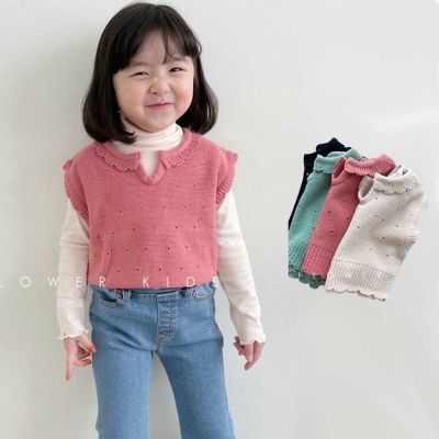 （Good baby store） Baby Girls Vest Kids Sleeveless Jacket Thick Waistcoats 2022 Fall Winter Outerwear Children  39;s Warm Knitwear Solid Color Clothes