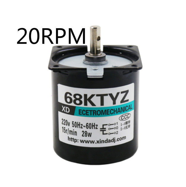 68KTYZ 68-KTYZ 28W AC 220V ระบบทำงานพร้อมกันแบบแม่เหล็กถาวรมอเตอร์เกียร์2.5RPM 5รอบต่อนาที10RPM 15RPM 20RPM 30RPM