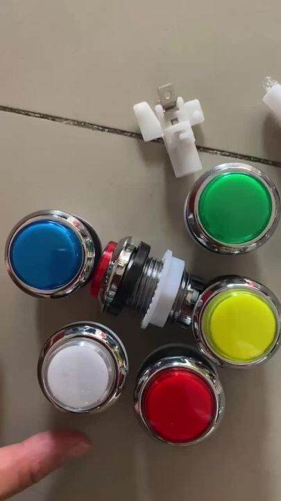 100pcsbag Arcade LED button 12V electroplating luminous button 33mm ...
