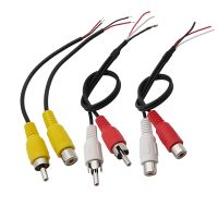 【YF】 2Pcs RCA Male Plug/Female Socket Audio Cable Extension Wire Connector Adapter Video Cord Pigtail Welding