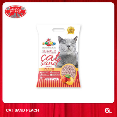 [MANOON] OKIKO Premium Tofu Cat Litter Cat Sand Peach Scented 6L ทรายแมวเต้าหู้ กลิ่นพีช