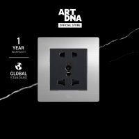 ART DNA รุ่น A77 ชุดเต้ารับ 2Pin &amp; 3Pin Socket สีสเเตนเลส ขนาด 3x3 ปลั๊กไฟโมเดิร์น ปลั๊กไฟสวยๆ สวิทซ์ สวยๆ switch design