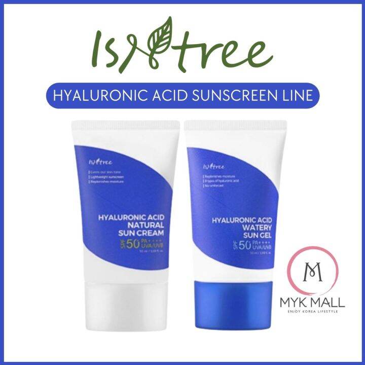 Isntree Hyaluronic Acid Watery Sun Gel & Natural Sun Cream SPF50+ PA++++ 50ml Lazada