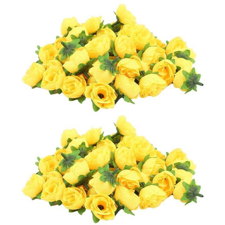 yellow-fabric-silk-artificial-rose-flower-heads-for-decoration-pack-of-100pcs