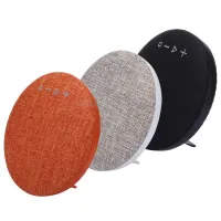 HDY-001 Portable Round Shaped Fabric Design Bluetooth Stereo Speaker with Built-in MIC. Support Hands-free Calls and TF Card and AUX IN and FM. Bluetooth Distance: 10m (Black)