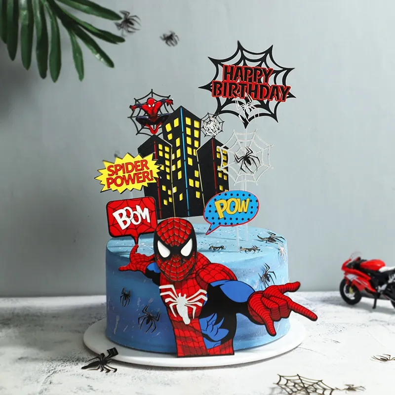 1set Spiderman Birthday Party Cake Decorations Super Hero Avengers Hulk Iron  Man Cake Toppers for Kids Boys Party Cake Decoratio - AliExpress