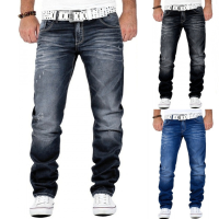 Men Jeans Casual Denim Pants Fashion Street Style Straight Trousers Outdoor Wear Jogger Jeans Solid Colour Stretch Cargo Pants