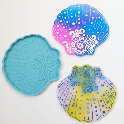 Shell Tea Tray Coaster Resin Mold Coaster Silicone Mold for Cup Mat Making T84A