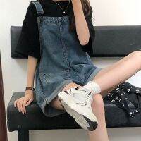 HOT14★Rompers Women Denim Minimalist Students Lovely Japan Style Shorts Loose Classic Strap Popular School Girls Leisure Chic Jumpsuit