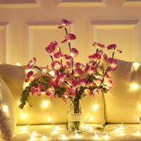 73cm 20leds Simulation Orchid Bouquet Light String LED Desktop Vase Flower Branch Lamp for Wedding New Year Holiday Party Decor