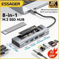 Essager 8 Ports USB C Hub With Disk Storage Function USB Type-c to HDMI-Compatible Laptop Dock Station For Macbook Pro Air M1 M2 Adhesives Tape