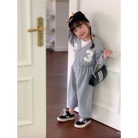 ins childrens clothing 2023 Spring and Autumn New Korean Childrens letter patch embroidered jumpsuit for boys and girls 3A92TH