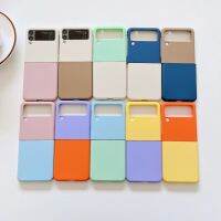 เคสโทรศัพท์มือถือ สีตัดกัน แฟชั่น สําหรับ Samsung Z Flip4 Z Flip3 QC7311512