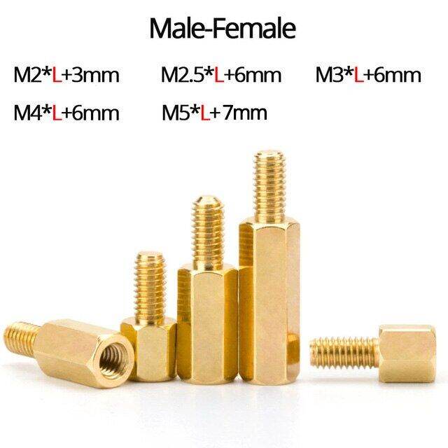 m2-m2-5-m3-m4-m5-brass-standoff-pcb-spacer-pc-board-motherboard-hex-stand-off-column-rack-stud-copper-pillar-hexagon-bolt-screw-nails-screws-fastener