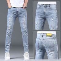 【YD】 2023 and new Fashion Color Ripped Jeans Mens Large Size High-Quality Trousers 28-36