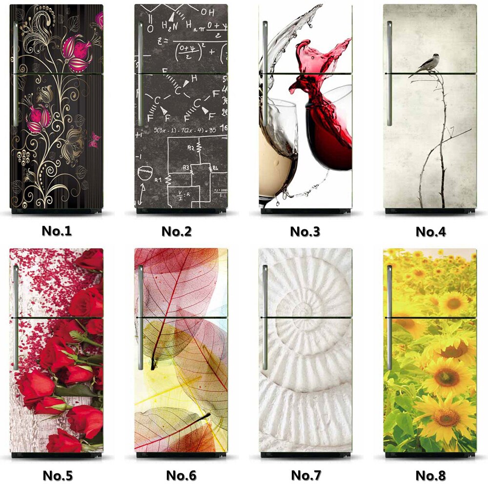 Wholesales Self Adaptive Fridge Sticker Fridge Cover Reflector door stickers diy 3d mural for living room Wall Sticker For Kid Kitchen Accessories