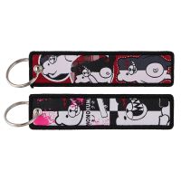 Jujutsu Kaisen Embroidered Key Tag Keychains Women Anime Keychain for Car Motorcycles Keys Keyring Men Holder Jewelry Gifts