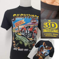 เสื้อผ้าบางฮาเลย์ Harley-Davidson ผ้ามุ้งบางใส่สบาย สไตล์วินเทจ ป้ายVintage 3D EMBLEM [ S M L XL ] S-5XL