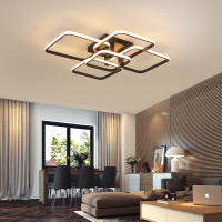 NEW Modern Led Chandeliers For Living Room Bedroom WhiteBlack Rectangle Acrylic Aluminum kitchen Ceiling Chandeliers AC85-265V