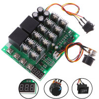 PWM DC 10-55โวลต์60A จอแสดงผลดิจิตอลมอเตอร์ควบคุมความเร็วโมดูลไปข้างหน้ากลับ0 ~ 100 ปรับ DC มอเตอร์12โวลต์24โวลต์36โวลต์48โวลต์100A