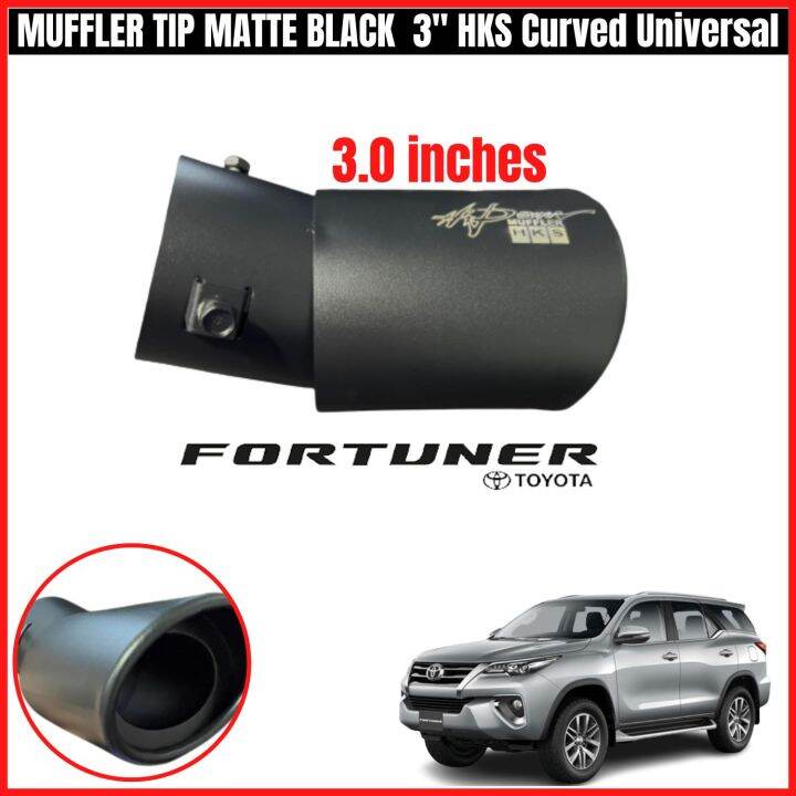 Toyota Fortuner MUFFLER TIP MATTE BLACK 3" HKS Curved Universal 3.0