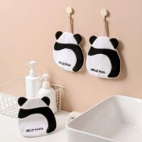 ๑✻♣ Double Sided Useful Kids Panda Shape Hand Towel Kitchen Dishcloth Rag Thick Hanging Hand Towel Cartoon Animal for Hotels