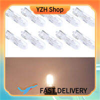 YZH Shop ไฟแผงหน้าปัดรถยนต์12V 1.2W T5 10ชิ้น,ไฟฮาโลเจนแบบเท้าแบนหลอดไฟเครื่องมือแสดงความกว้างของไฟตกแต่งภายใน